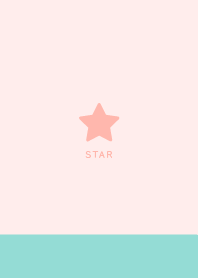 Simple Lucky Star /  Ivory & Peach Pink