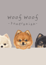 Woof Woof - Pomeranian - GRAY