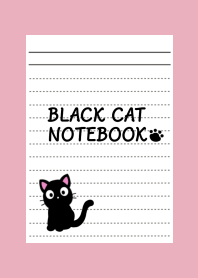 BLACK CAT NOTEBOOK/ROSE PINK