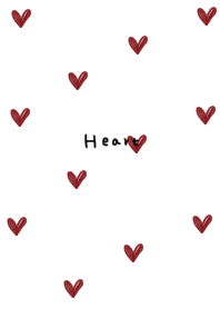 White and burgundy heart pattern.