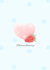 Strawberry and Heart -blue- dot