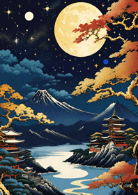 Mountain, Sea, and Moonlit Night 67125C