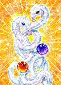 The jewel and a pair of white snakes