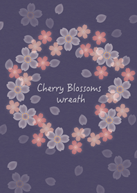 大人の桜リース～梅紫色