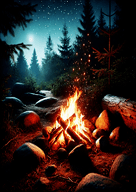 bonfire in the night sky