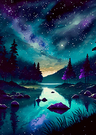 Beautiful starry night view#2428