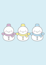 紫黄色青:雪だるまトリオ着せかえ
