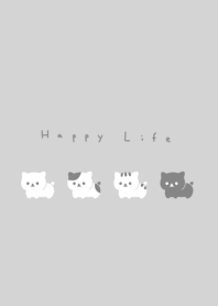 แมวเมี้ยว | gray white.