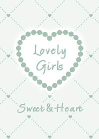 Heart&Girly / White Dull Blue Green