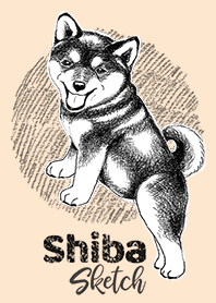 柴犬草圖 (黑色)