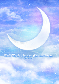 Pale Night sky and Crescent moon