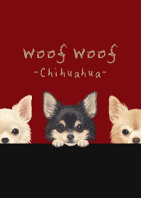 Woof Woof - Chihuahua L - CHRISTMAS RED