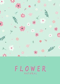 FLOWER MINT GREEN-NATURAL 19