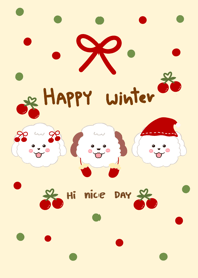 Dog happy winter minimal cute 93