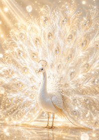 Lucky White Peacock | Golden Glow