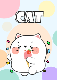 Love Chubby White Cat  Theme