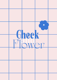 Check & Flowers (Pale pink and Blue)