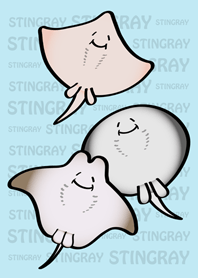Happy stingray world(Aqua blue)