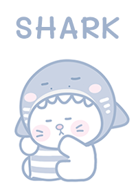 Baby cat in shark hood!