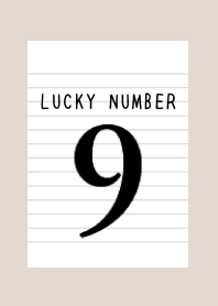 LUCKY NUMBER 9 NOTEBOOK/BEIGE