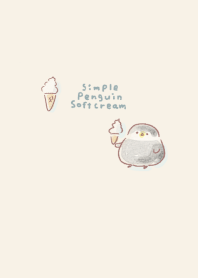 Simple penguin soft cream beige