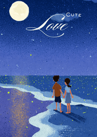 Moonlight Love & Cute Couple Beach