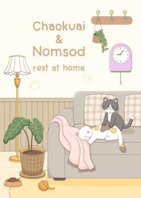 Chaokuai & Nomsod rest at home