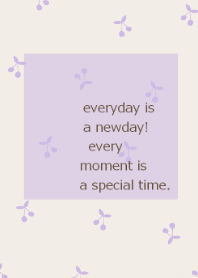 cherry pattern / beige purple