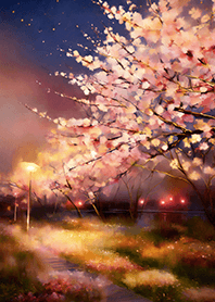 Beautiful night cherry blossoms#816