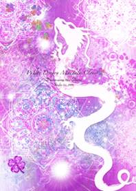 White Dragon Mandala Clover Pink
