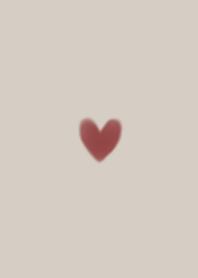 SIMPLE HEART / BEIGE RED