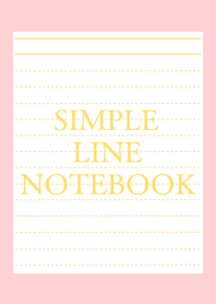 SIMPLE YELLOW LINE NOTEBOOKj-PINK