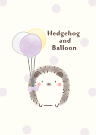 Hedgehog and Balloon Dot -purple-