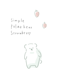simple Polar Bear strawberry white blue.