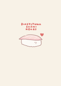 simple Bincho tuna sushi beige heart