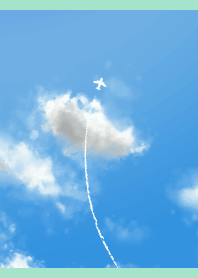 Blue sky and airplane on BG