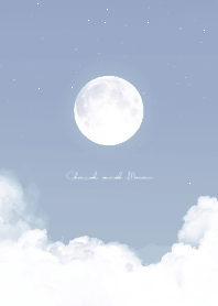 雲と満月 - ブルー 04