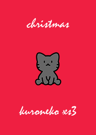 black cat christmas red xs03