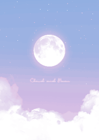 Cloud & Moon  - blue & purple 07