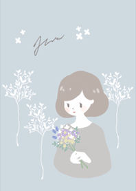 Mini bouquet and girl2