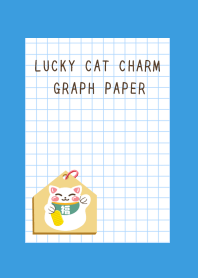 LUCKY CAT CHARM GRAPH PAPERj-BLUE-YELLOW