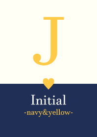 Initial "J" -navy&yellow-