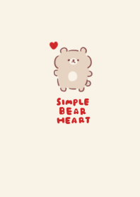 simple heart bear beige.