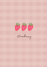 strawberry plaid -pink beige-
