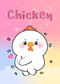 I Love You Cute White Chicken Theme