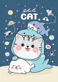 Cat Whale Cute : Navy