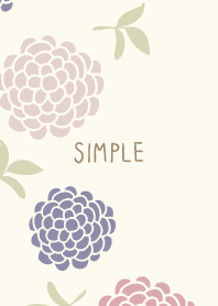 Round flowers and leaves left Japan