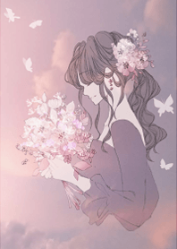 A girl holding a gentle bouquet13.