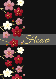 Flower 005-2 (Plum blossoms/Black)