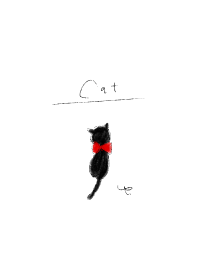 Red ribbon cat